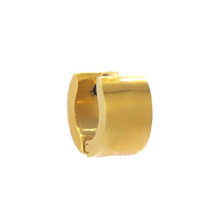 Çelik Halka Küpe Altın Kaplama 5 mm Kalın Model UNK-699