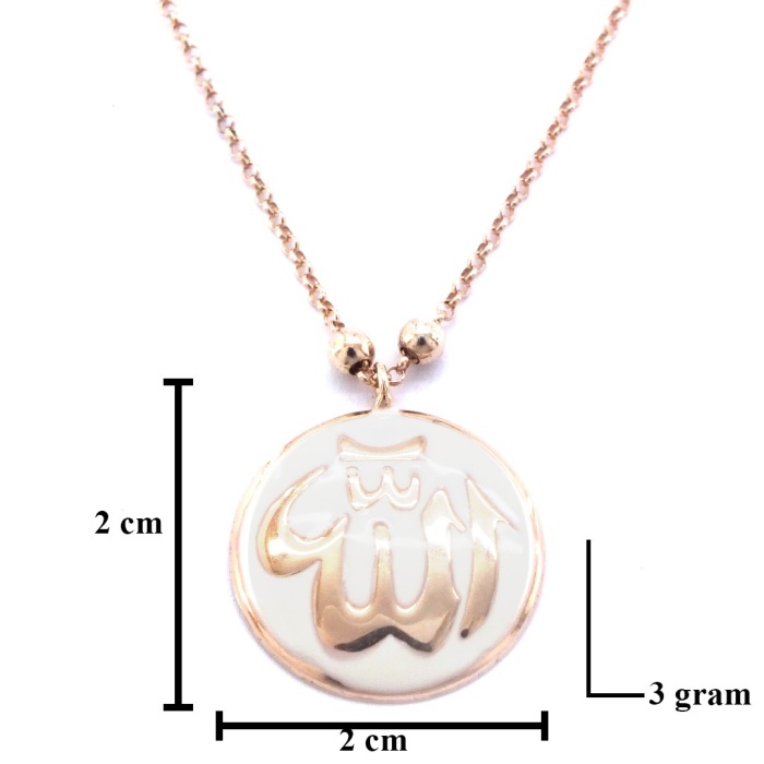 Rose Allah Yazılı Gümüş Kolye GK-291