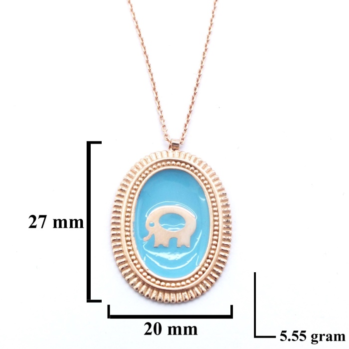 Rose Fil Motifli Gümüş Kolye GK-297