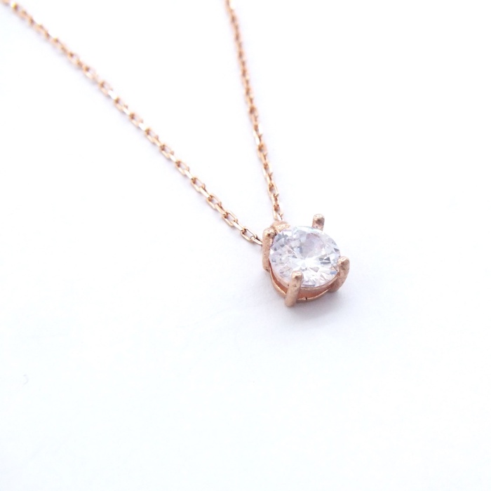 Rose Zirkon Taşlı Gümüş Kolye GK-330