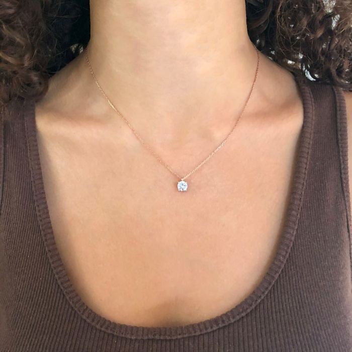 Rose Zirkon Taşlı Gümüş Kolye GK-330