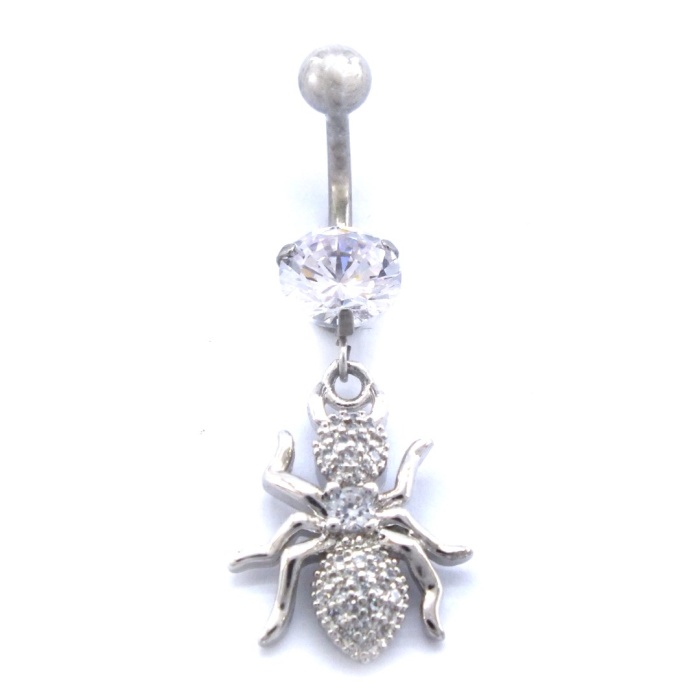 316L Çelik Zirkon Taşlı Karınca Piercing PRC-120