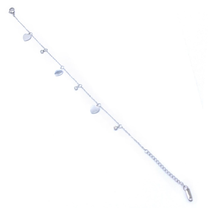 Çelik Halhal Zirkon Taşlı Kalpli Model HAL-180