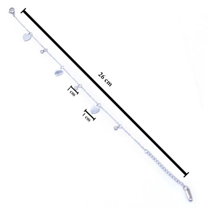 Çelik Halhal Zirkon Taşlı Kalpli Model HAL-180