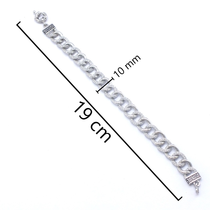 Samanyolu Bileklik Çelik Gümüş Renk Taşlı BLK-944