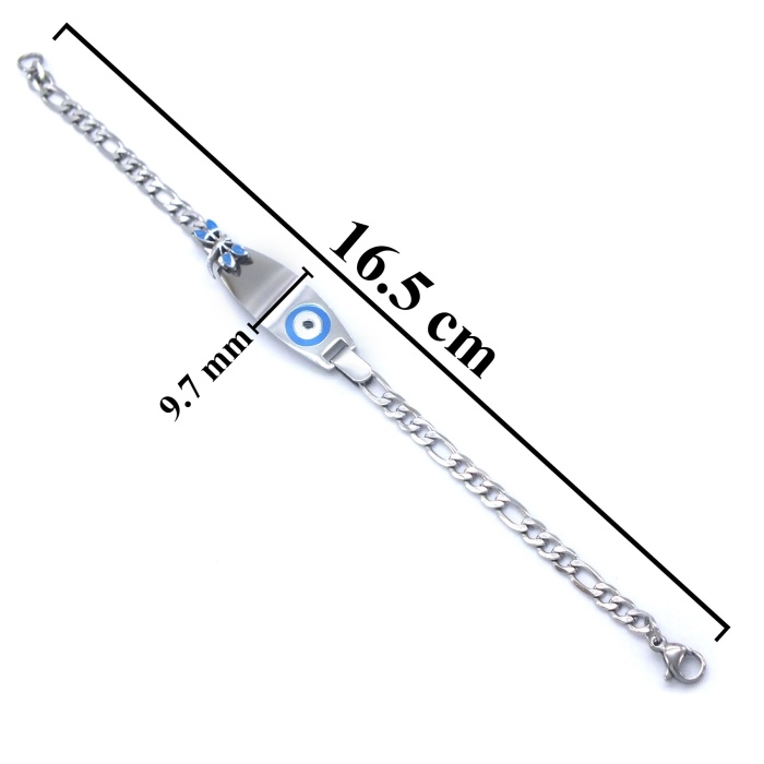 FerizZ 316L Çelik Mavi Nazar Boncuklu Yusufçuk Çocuk Bileklik BLK-957