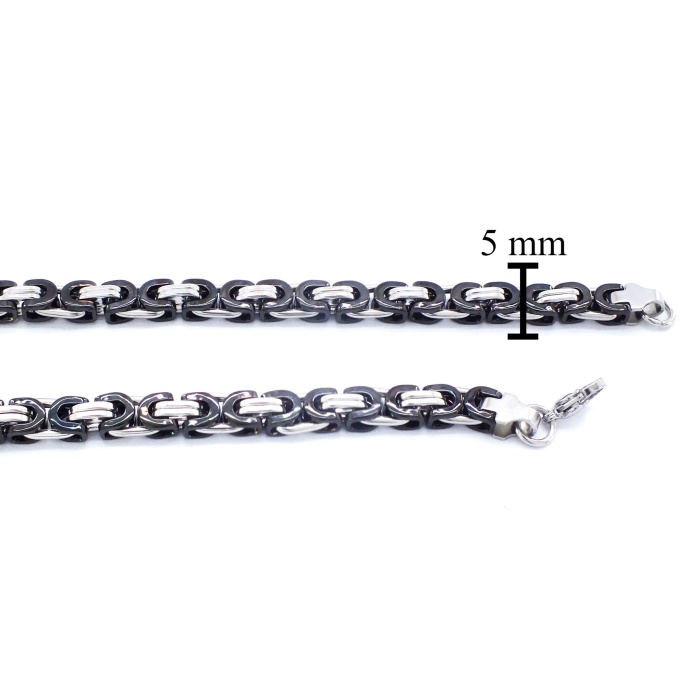 Çelik Zincir Siyah Detaylı Kral Model - ZN-269