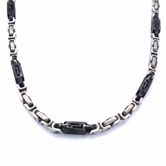 Çelik Zincir Siyah Detaylı Kral Model - ZN-271