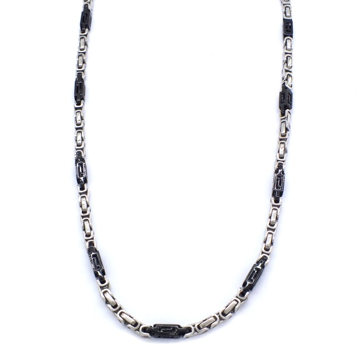 Çelik Zincir Siyah Detaylı Kral Model - ZN-271
