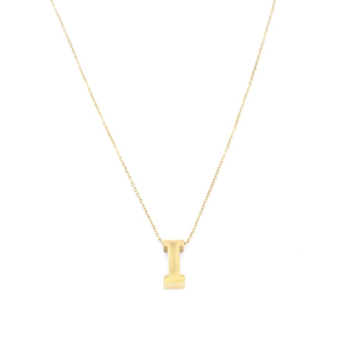 Altın Kaplama I Harf Kolye 55 cm KLY-544