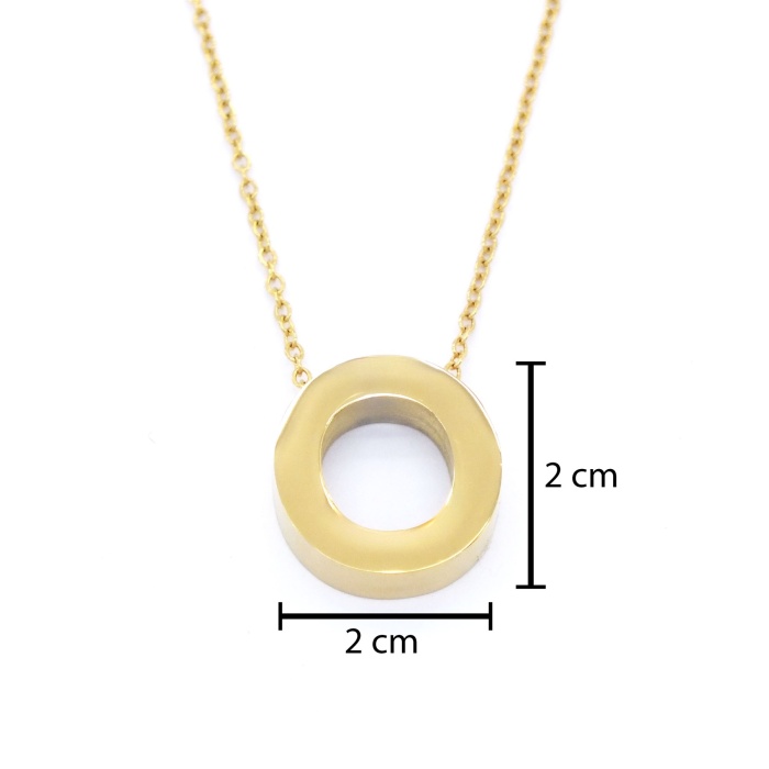Altın Kaplama O Harf Kolye 55 cm KLY-558