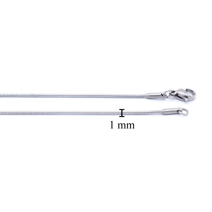 Çelik Zincir Kolye Oval Kesim 1 MM ZN-302