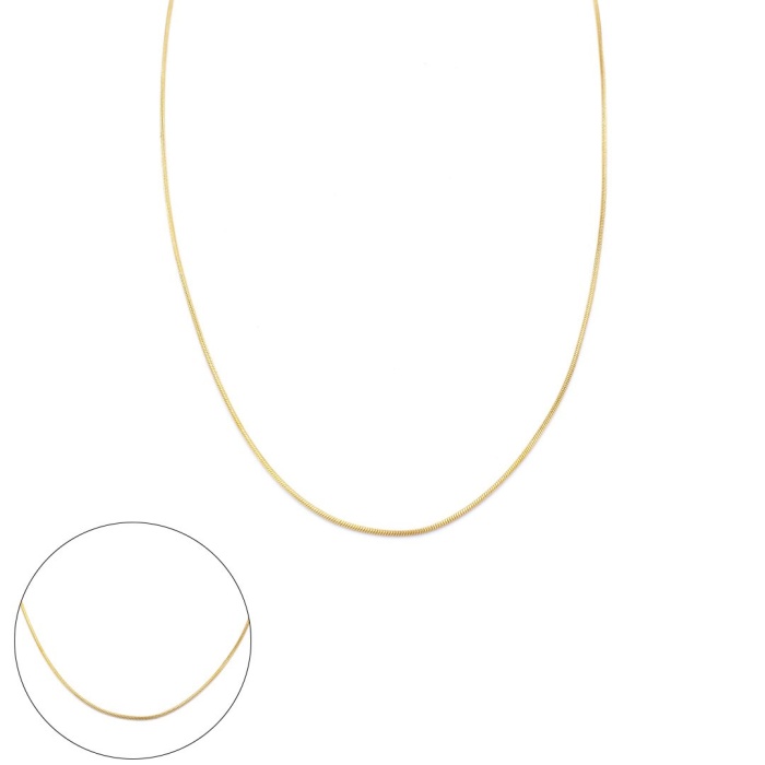 Çelik Zincir Altın Kaplama Oval Kesim 1 MM ZN-301