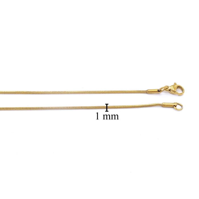 Çelik Zincir Altın Kaplama Oval Kesim 1 MM ZN-301