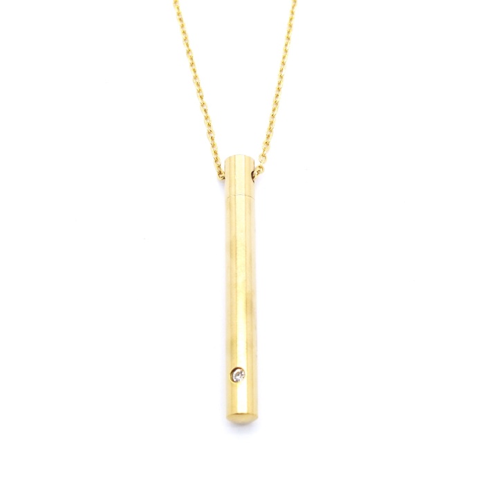 Altın Kaplama  Oval Uzun Erkek Kolye 60 cm  EKLY-108
