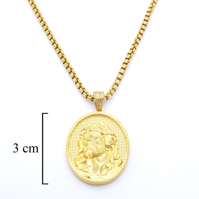 FerizZ Altın Kaplama  Mitolojik Madalyon Erkek Kolye 60 cm EKLY-113
