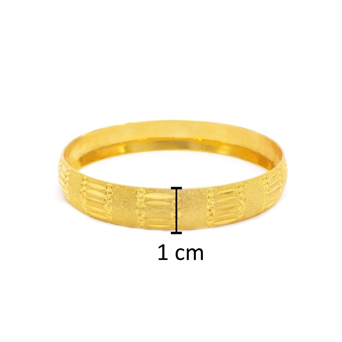 Altın Kaplama Çizgili Noktalı 1 cm Bilezik BLZ-3075