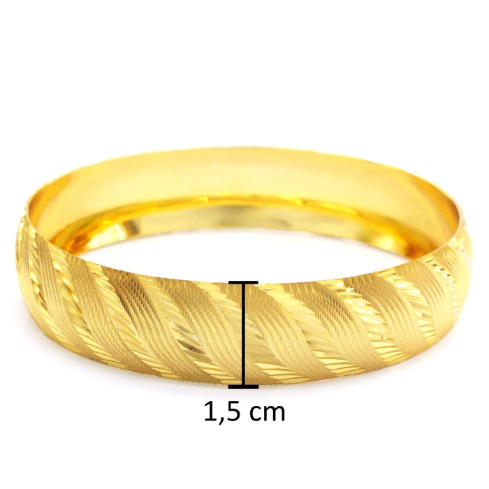 İmitasyon Bilezik Altın Kaplama 1.5 cm Rüzgar Model BLZ-3090