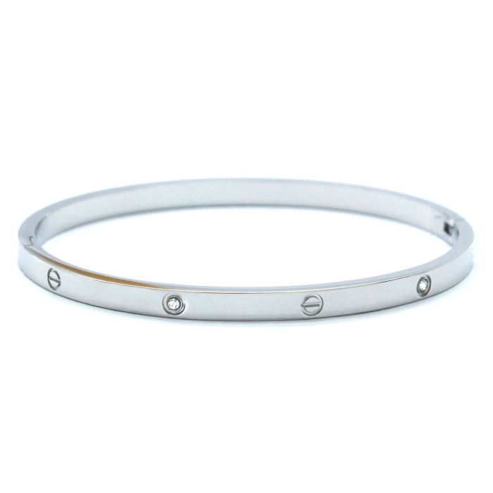 Çelik Kelepçe Bileklik Taşlı Love Model BLZ-596