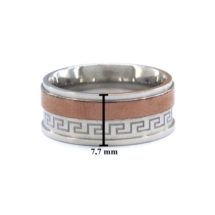 Çelik Yüzük Alyans Rose Detaylı YZK-396
