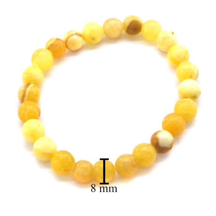 FerizZ Sarı Opal Doğal Taş Erkek Bileklik EBLK-496