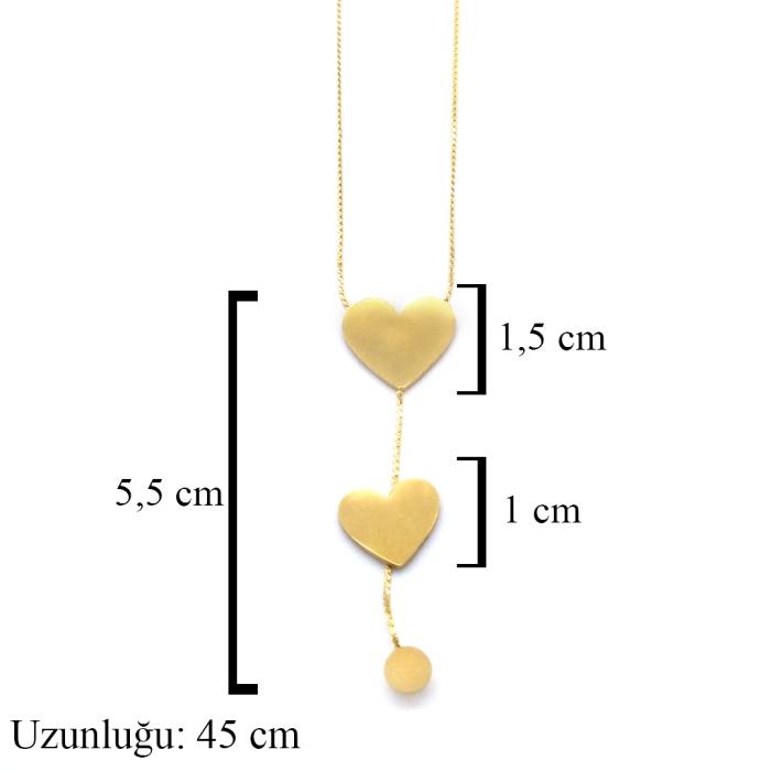 FerizZ Altın Kaplama  Kalp Model Kadın Kolye KLY-578