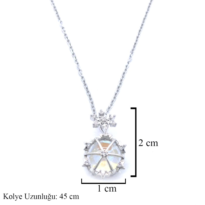 Çelik Kolye - Taşlı Kolye - Paslanmaz Çelik KLY-582