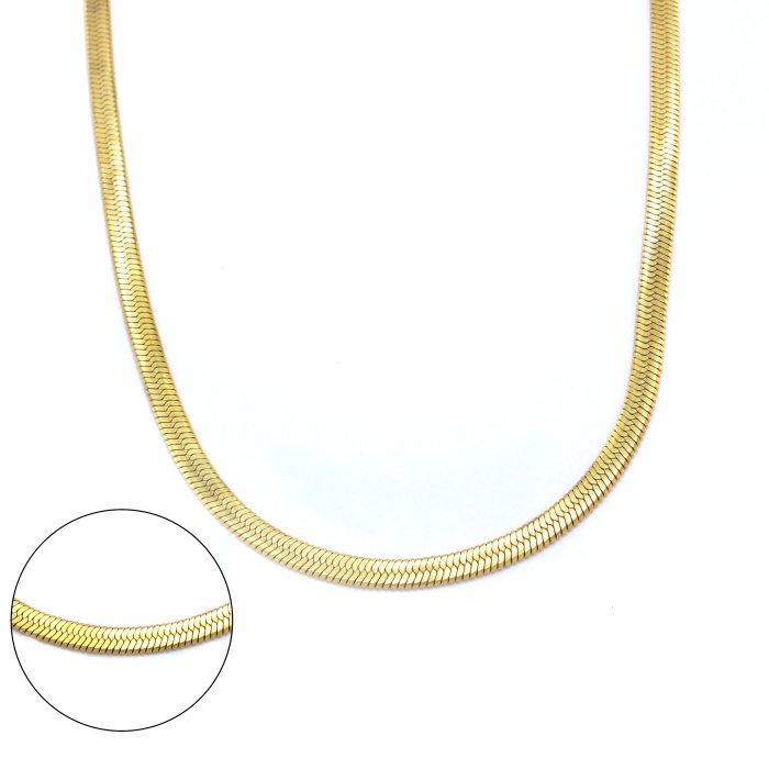 Çelik İtalyan Zincir Altın Kaplama 5 MM ZN-142