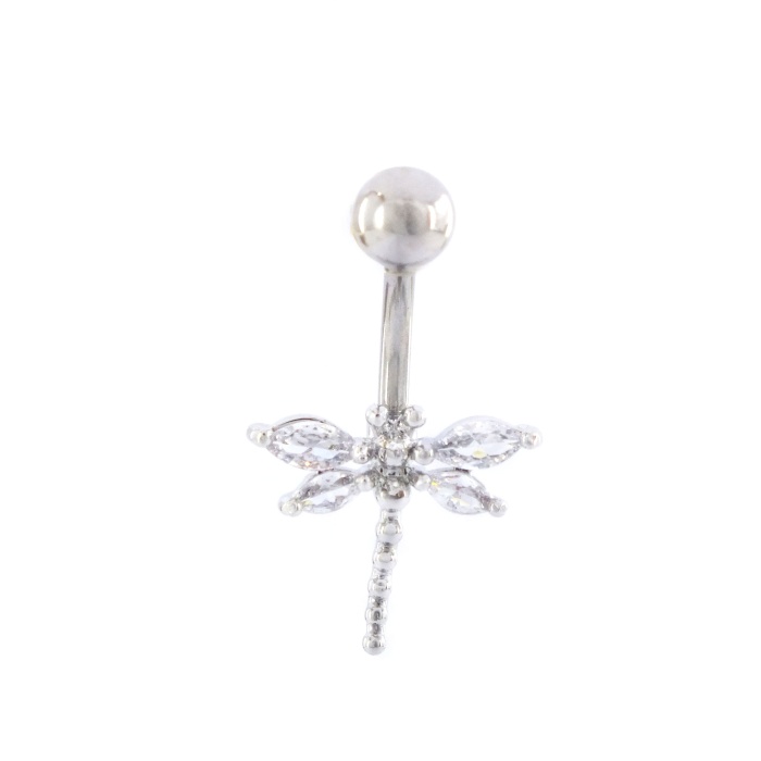 316L Çelik Yusufçuk Model Zirkon Taşlı Piercing  PRC-223