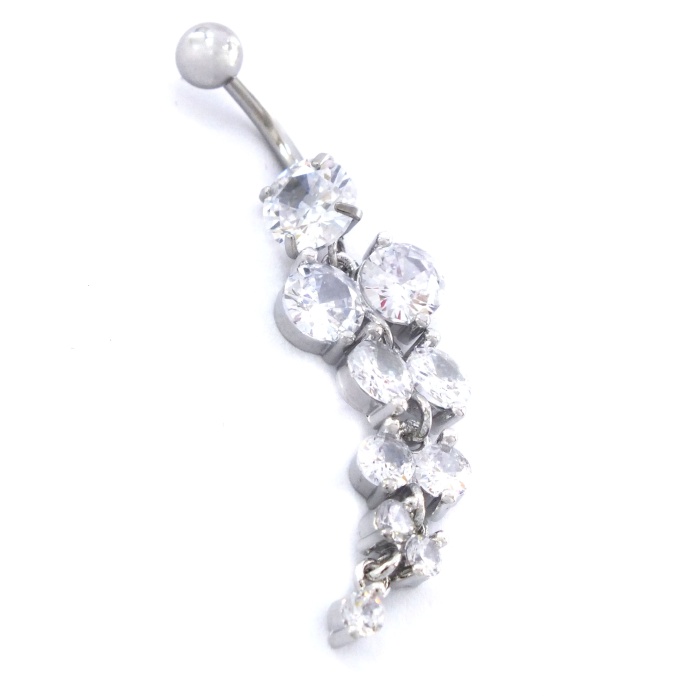 316L Çelik Çoklu Zirkon Taşlı Piercing  PRC-225