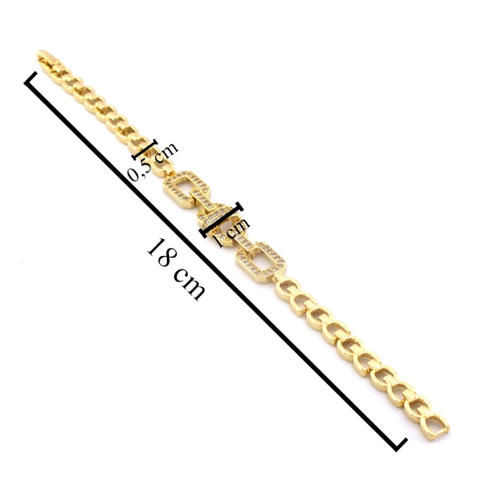 Altın Kaplama Düğüm Model Zirkon Taşlı Kadın Bileklik   BLK-1039