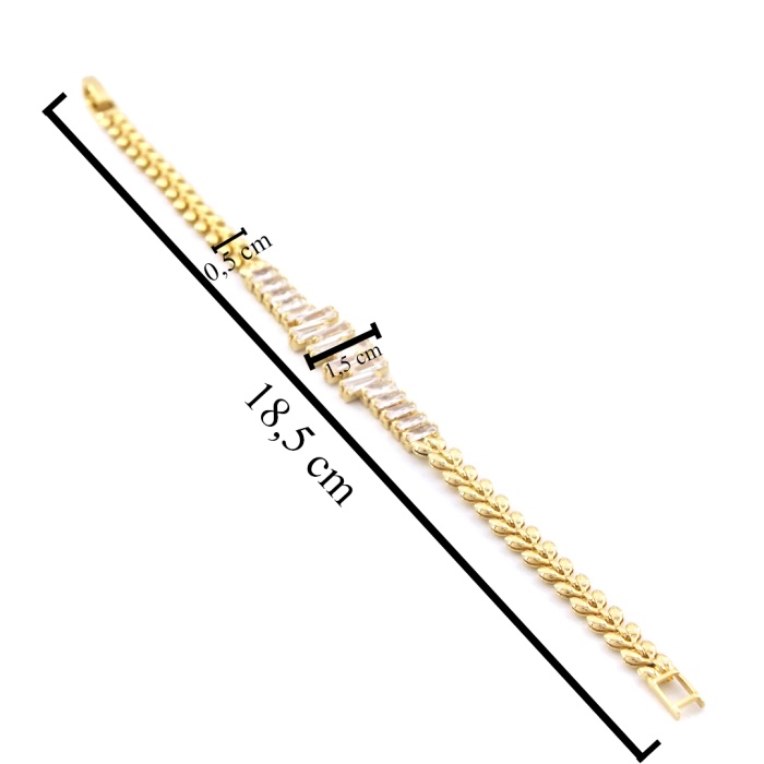 Su Yolu Bileklik Çelik Altın Kaplama Zincir Model BLK-1042