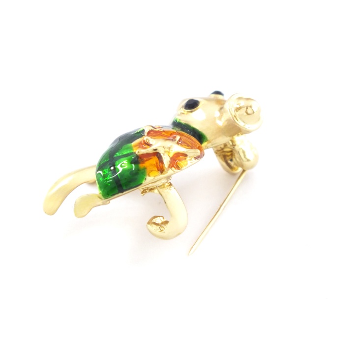 FerizZ Altın Kaplama Kaplumbağa Model Kadın Broş BR-106