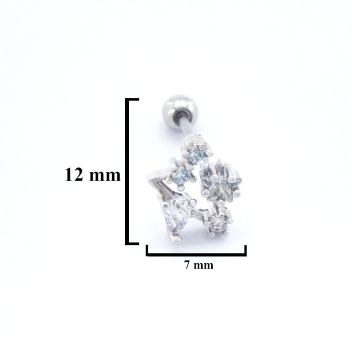316L Çelik Zirkon Taşlı Takım Yıldızı Piercing PRC-172