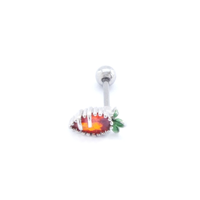 316L Çelik Zirkon Taşlı Havuç Şekilli Piercing PRC-174