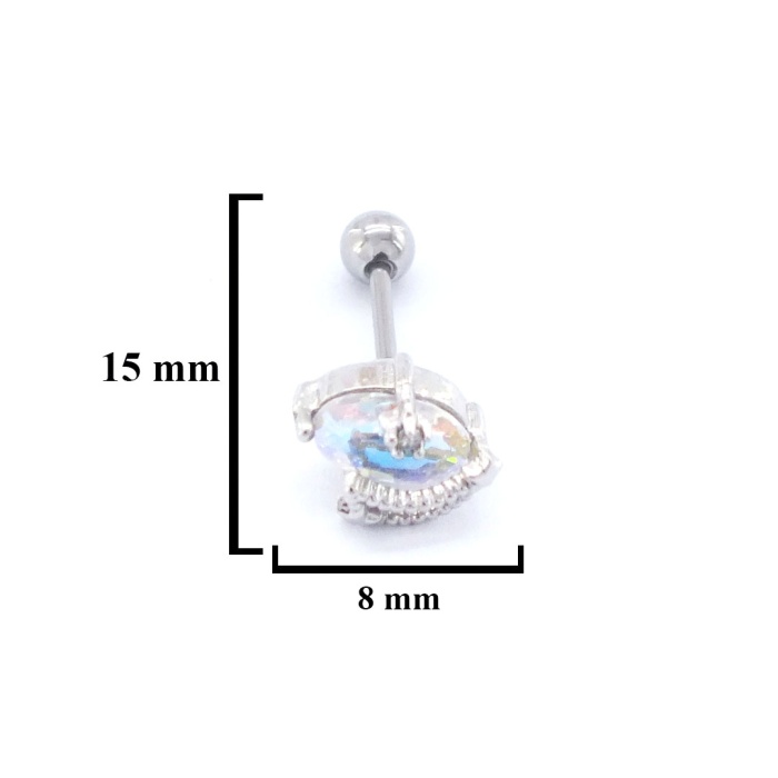 316L Çelik Zirkon Taşlı Gökyüzü Şekilli Piercing PRC-170