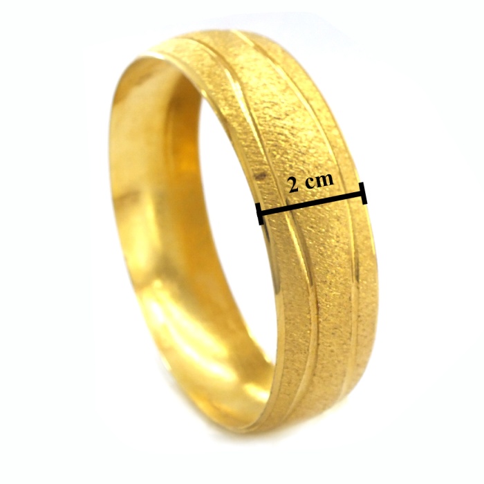 Altın Kaplama Dalgalı Çizgili 2 cm Bilezik BLZ-3069