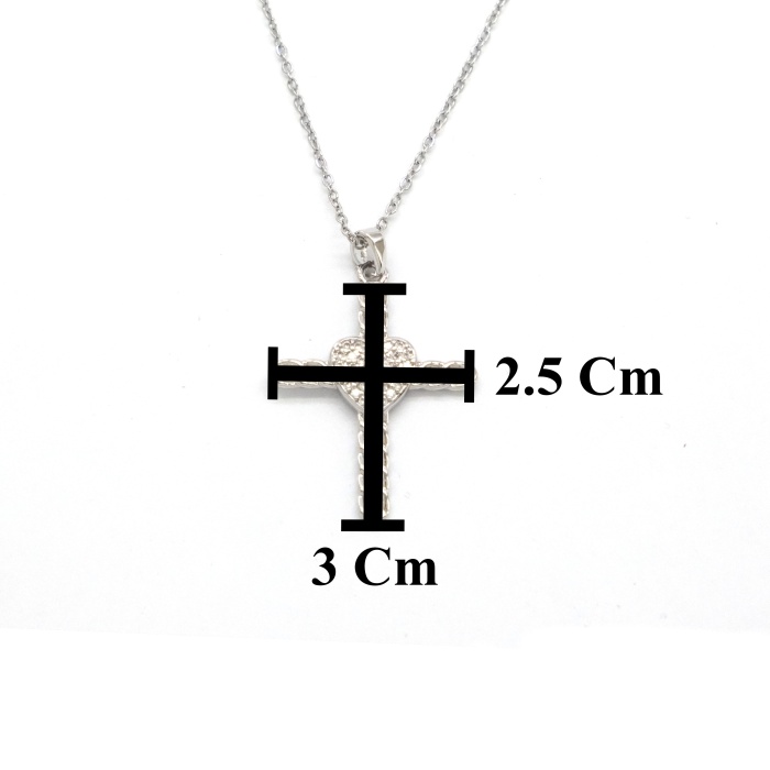 Çelik Kolye - Haç Kolye - Çelik Kalp Kolye KLY-627