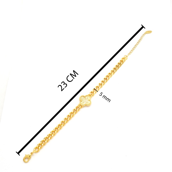 Çelik Bileklik Altın kaplama Kadın Çiçekli Zincir Model BLK-1047