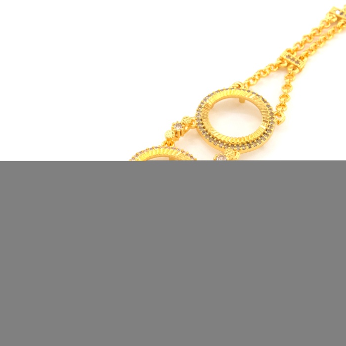 Üç Çeyrekli Çerçeve Bileklik Çelik Altın Kaplama BLK-1098