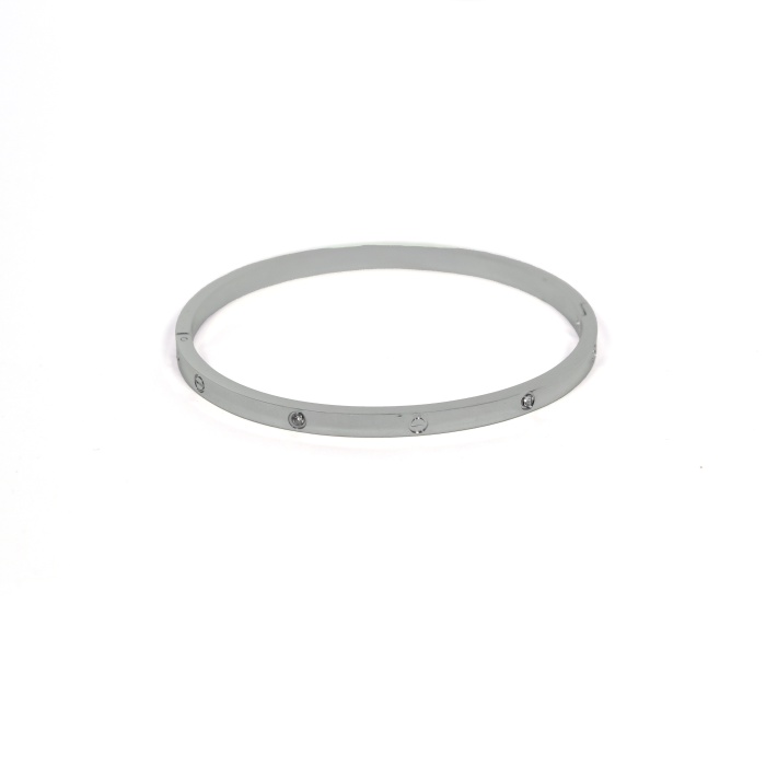 Çelik Kelepçe Bileklik Taşlı Love Model BLZ-596