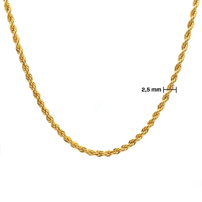 Çelik Zincir Altın Kaplama Burgu Model 2,5 MM ZN-126