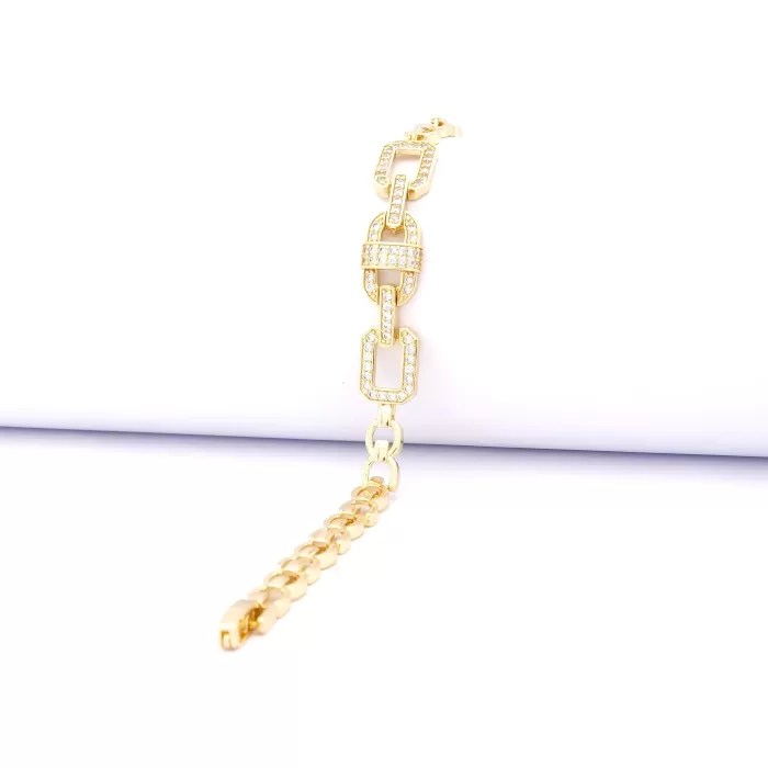 Altın Kaplama Düğüm Model Zirkon Taşlı Kadın Bileklik   BLK-1039