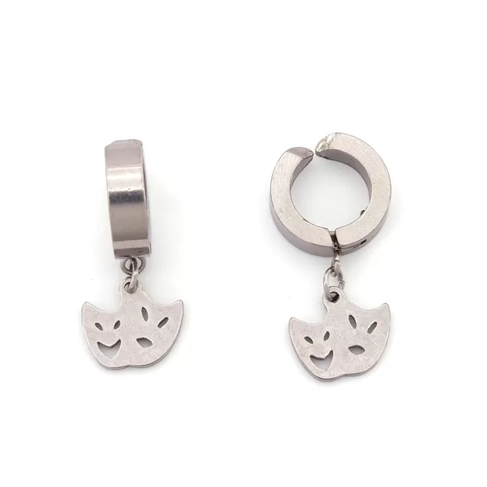 Çelik Sallantılı Küpe Maske Model Halka Küpe UNK-667
