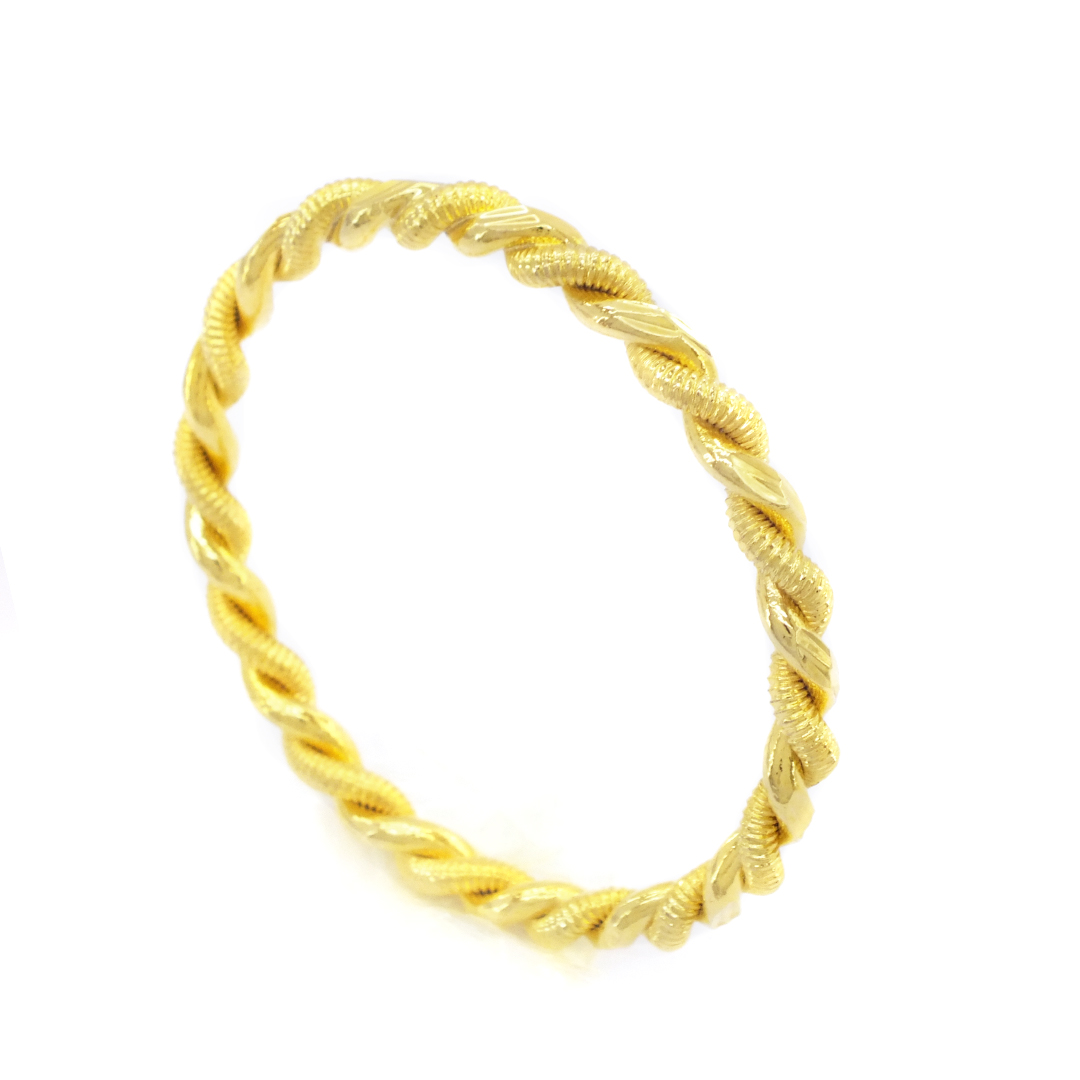 Altın Kaplama 2li Adana Burması Bilezik 6.5 mm BLZ-3021