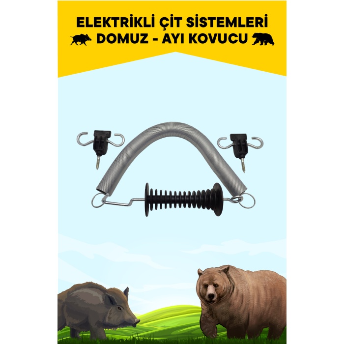 ATLAS ELEKTRİKLİ DOMUZ AYI KOVUCU  ÇİT KAPI YAYI SETİ