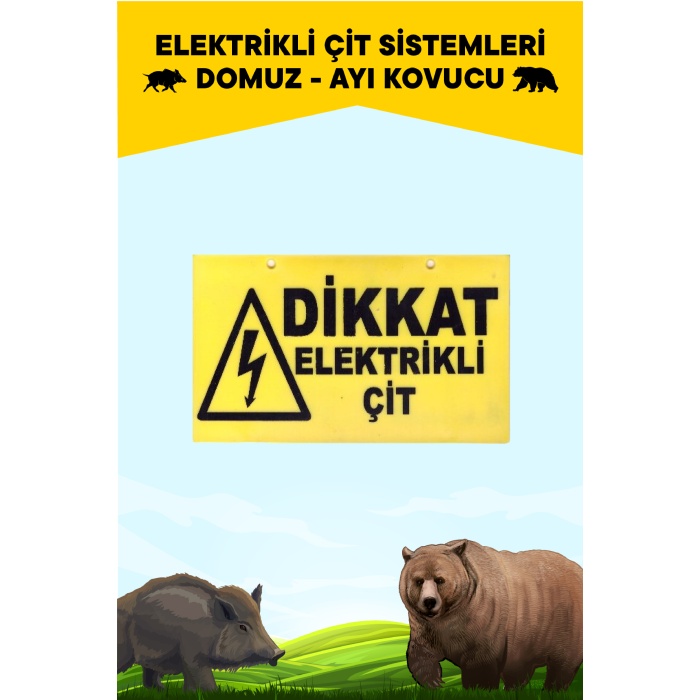 ATLAS ELEKTRİKLİ ÇİT UYARI LEVHASI 10 ADET