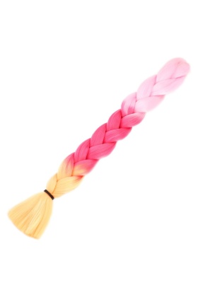 Afrika Örgüsü Ve Rasta İçin Sentetik Ombreli Saç - Açık Pembe / Koyu Pembe / Turuncu