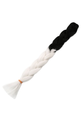Afrika Örgülük Sentetik Ombreli Saç 100 Gr. - Siyah / Beyaz