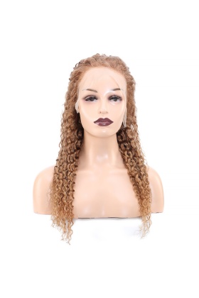 Afro Dalga Front Lace Gerçek Tül Peruk - Kumral - 60-65cm